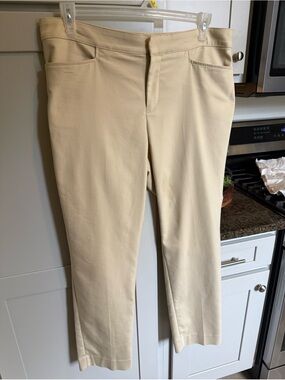 Chaps Cream Straight-Leg Pants